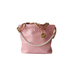 Chain And Pearl Quilted Cross Body Bag