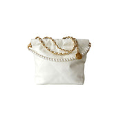 Chain And Pearl Quilted Cross Body Bag
