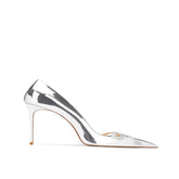 Diamante Bow Mid Heel Pumps - 6cm