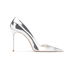 Diamante Bow Mid Heel Pumps - 8cm