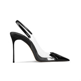 PVC Mid Heel Sandals - 8cm