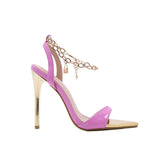 Lock Detailed High Heel Sandals
