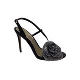 Diamante Flower High Heel Sandals