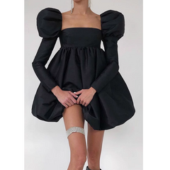 Puff Sleeves Mini Dress