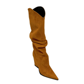 Fold Knee High Boots