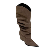 Fold Knee High Boots