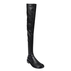 Leather Flat Knee High Boots