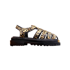 Leopard Studded Platform Sandals