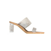 Transparent Heel PVC Naked Mules Sandals - 5cm