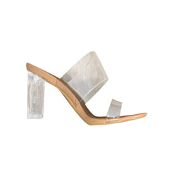 Transparent Heel PVC Naked Mules Sandals - 7cm