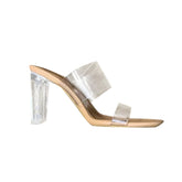 Transparent Heel PVC Naked Mules Sandals - 9cm