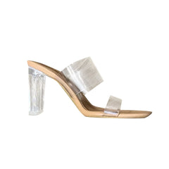 Transparent Heel PVC Naked Mules Sandals - 9cm