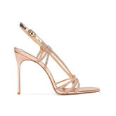 Diamante Mid Heel Sandals - 8cm