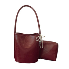 Pearl Bow Bucket Bag