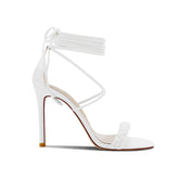 Braided Lace Up High Heel Sandals - 10cm
