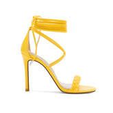 Braided Lace Up High Heel Sandals - 10cm