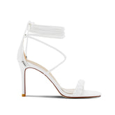 Braided Lace Up Mid Heel Sandals - 8cm