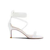 Braided Lace Up Mid Heel Sandals - 6cm