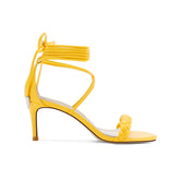 Braided Lace Up Mid Heel Sandals - 6cm