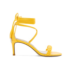 Braided Lace Up Mid Heel Sandals - 6cm