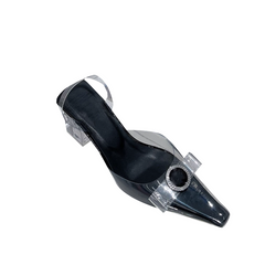 Bow PVC Transparent Heel Sandals - 6cm