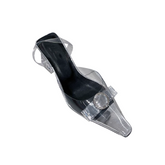 Bow PVC Transparent Heel Sandals - 6cm