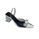 Bow PVC Transparent Heel Sandals - 6cm