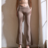 Yoga Pilates Lace Up Flared Fitted Stretch Legging