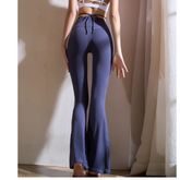 Yoga Pilates Lace Up Flared Fitted Stretch Legging