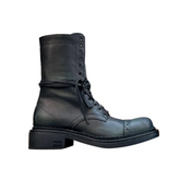 Lace Up Biker Ankle Boots