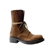 Lace Up Biker Ankle Boots