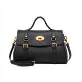 Metal Lock Buckled Tote Bag