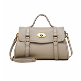 Metal Lock Buckled Tote Bag