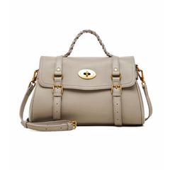 Metal Lock Buckled Tote Bag
