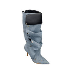 Button Knee High Boots