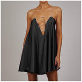 Diamante Deep V Mini Dress