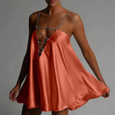 Diamante Deep V Mini Dress