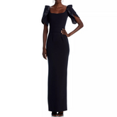 Puff Sleeves Evening Dress Gown