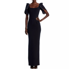 Puff Sleeves Evening Dress Gown