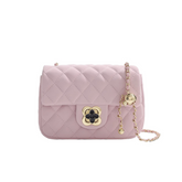 Metal Lock Quilted Cross Body Bag