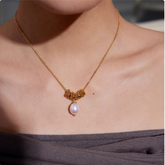 Multi Ring Pearl Necklace