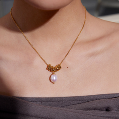 Multi Ring Pearl Necklace