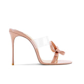 Bow PVC Mules Sandals - 8cm