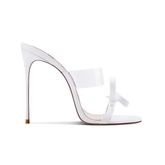 Bow PVC Mules Sandals - 10cm