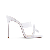 Bow PVC Mules Sandals - 8cm