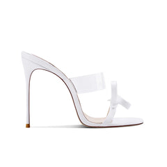 Bow PVC Mules Sandals - 8cm