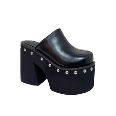 Studded Platform Mules Sandals