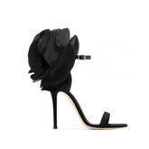 Flower Embellished High Heel Sandals - 9.5cm