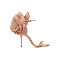 Flower Embellished Mid Heel Sandals - 7.5cm