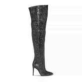 Diamante Stiletto Heel Over The Knee Boots - 11.5c